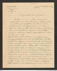 Nachlass Franz Steindachner, Brief von Gustav Schneider (junior) an Franz Steindachner (30.09.1904), Inv.Nr. 462.05, Seite 1